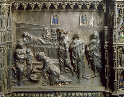 El nacimiento de Juan el Bautista. Relieve de plata de Antonio Pollaiuolo