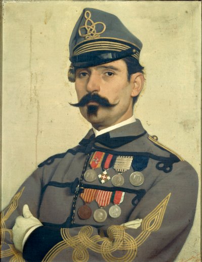 Retrato de Giovanni Maria Damiani con uniforme del ejército de Garibaldi, por Antonio Puccinelli de Antonio Puccinelli