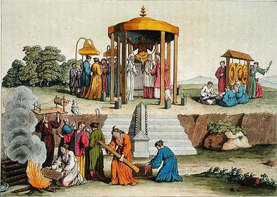Ceremonia de boda japonesa, ilustración de 