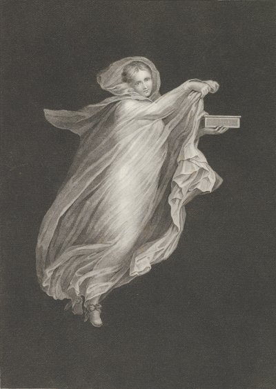 Una bacante con un chal con capucha y sosteniendo una caja en su mano izquierda, ca. 1795-ca. 1820 de Antonio Ricciani