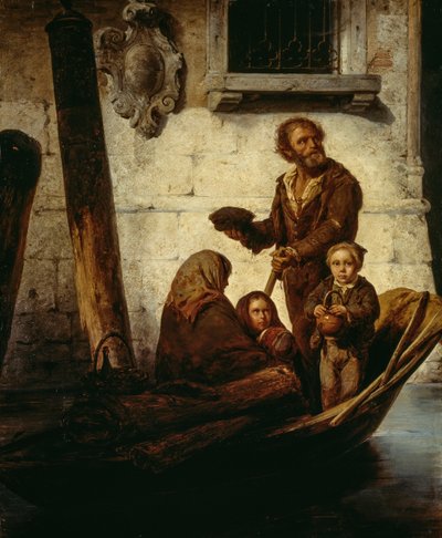 Una familia de plebeyos en una barca de Antonio Rotta