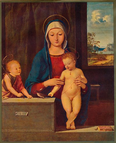 Madonna y el Niño con San Juan Bautista de Antonio Solario