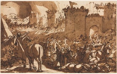 Escena de Batalla con un Fuerte de Antonio Tempesta