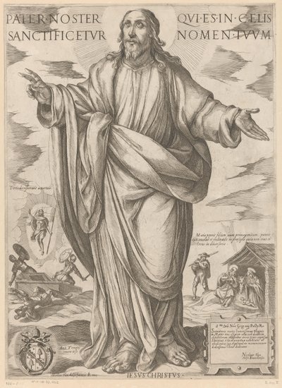 Cristo Padre nuestro que estás en los cielos, santificado sea tu nombre (título sobre el objeto) Cristo, María en de apóstol (título de la serie) de Antonio Tempesta