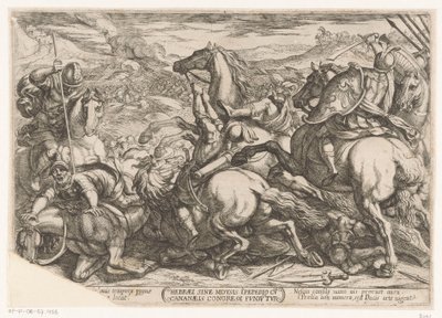 Los israelitas derrotados por los cananeos porque desobedecieron a Moisés Hebrael sine Moysis iperio cv cananaels congresos fundutur (título sobre el objeto) Escenas de batalla del Antiguo Testamento (título de la serie) de Antonio Tempesta