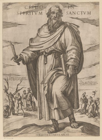 de San Bartolomé Creo en el Espíritu Santo (título sobre el objeto) Cristo, María en de apóstol (título de la serie) de Antonio Tempesta