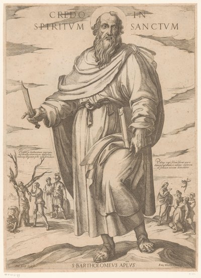 de San Bartolomé Creo en el Espíritu Santo (título sobre el objeto) Cristo, María en de apóstol (título de la serie) de Antonio Tempesta