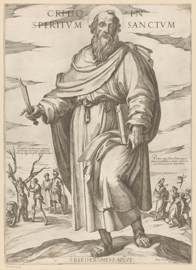 de San Bartolomé Creo en el Espíritu Santo (título sobre el objeto) Cristo, María en de apóstol (título de la serie) de Antonio Tempesta