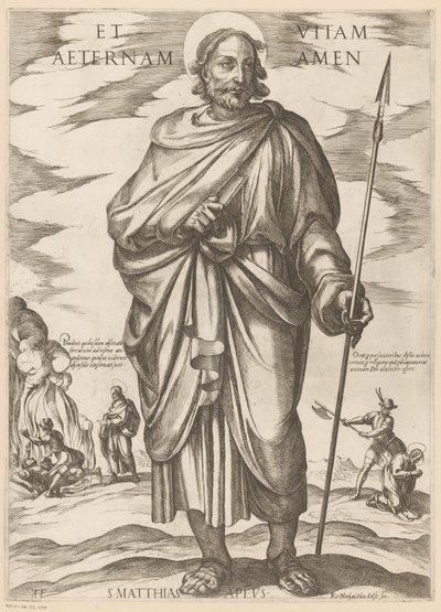 de San Matías Y vida eterna amén (título sobre objeto) Cristo, María en de apóstol (título de la serie) de Antonio Tempesta