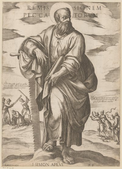 de San Simón Remisión de los pecados (título sobre el objeto) Cristo, María en de apóstol (título de la serie) de Antonio Tempesta