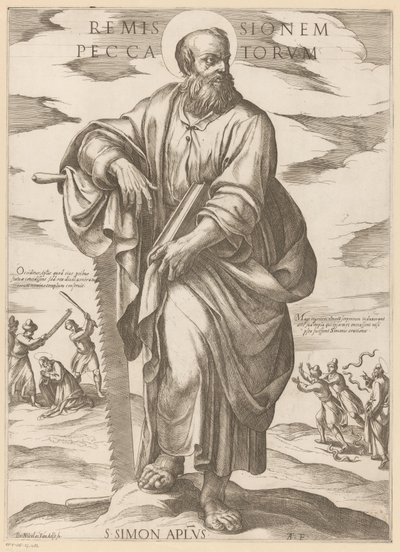 de San Simón Remisión de los pecados (título sobre el objeto) Cristo, María en de apóstol (título de la serie) de Antonio Tempesta