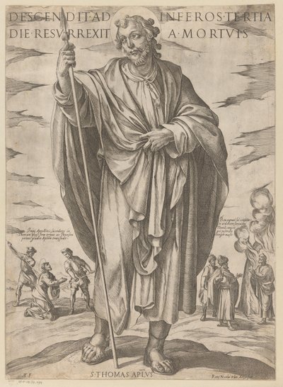 de Santo Tomás Descendió a los infiernos al tercer día resucitó de entre los muertos (título sobre el objeto) Cristo, María en de apóstol (título de la serie) de Antonio Tempesta