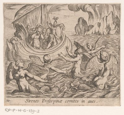 de la sirena Las sirenas de Proserpina cuentan los pájaros (título sobre el objeto) Metamorphoseon o transformaciones (título de la serie) Metamorfosen van Ovidius (título de la serie) de Antonio Tempesta