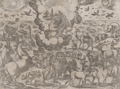 Dios creando los animales, ca. 1590-1630 de Antonio Tempesta
