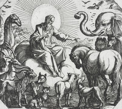 Dios creando los animales terrestres de Antonio Tempesta