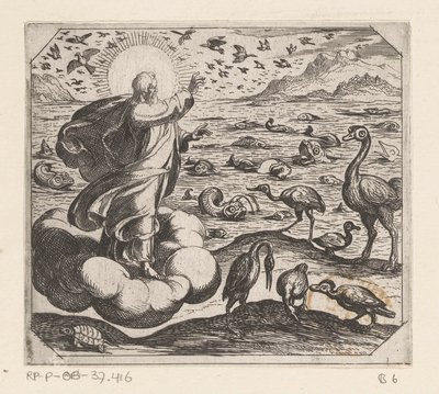 Dios crea las aves y los peces Creación (título de la serie) de Antonio Tempesta