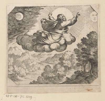 Dios crea el sol, la luna y las estrellas La criatura de Antonio Tempesta