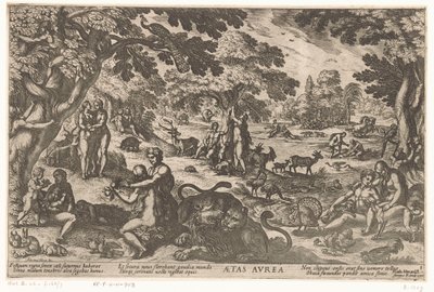 edad de oro Aetas aurea (título sobre objeto) Cuatro edades del mundo (título de la serie) de Antonio Tempesta