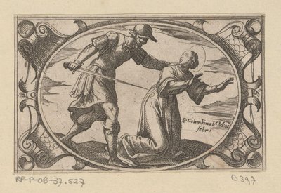 H. Columbina, de dochter van H. Austerius Romeinse martelaressen (series title) Imagini di moltes vergini Rom nel martirio (series title) de Antonio Tempesta