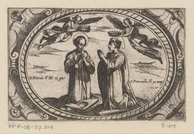 H. Felicula en H. Petronilla Romeinse martelaressen (series title) Imagine di muchas vergini Rom nel martirio (series title) de Antonio Tempesta