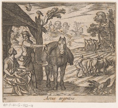 la edad de plata Aetas argentea (título sobre objeto) Metamorphoseon sive transformum (título de la serie) Metamorfosis de Ovidio (título de la serie) de Antonio Tempesta