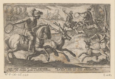Jagers vangen herten conoció a touwen Diverse jacht- en strijdscènes (título de la serie) La caza de bestias salvajes, pájaros y peces. Batallas de bestias bestiales: y bestias mutuas (título de la serie) de Antonio Tempesta