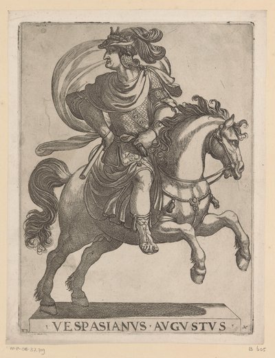 Emperador Vespasiano a caballo Primeros doce emperadores romanos a caballo (título de la serie) XII caesares in equestri (título de la serie) de Antonio Tempesta