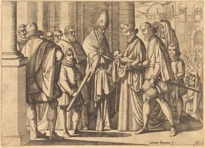 Felipe de Niño ante Margarita de Austria de Antonio Tempesta