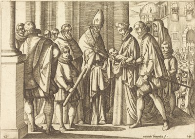Felipe de Niño ante Margarita de Austria de Antonio Tempesta