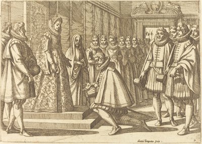 Felipe de España ante Margarita de Austria de Antonio Tempesta