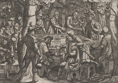 Lámina 4: Civilis dice a los ancianos holandeses que están siendo tratados como esclavos por los romanos de Antonio Tempesta