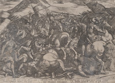 Placa 9: Los Israelitas Batallando contra los Amalecitas, de 
