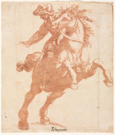 Caballo encabritado y jinete, c. 1600 de Antonio Tempesta