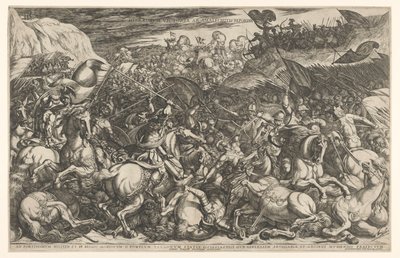 Batalla entre los israelitas y los amalecitas Hebraorvm victoria ab Amalechitis reportata (título sobre el objeto) de Antonio Tempesta