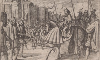Entrada triunfal de Margarita de Austria en Milán, de La vida de Margarita de Austria, 1612 de Antonio Tempesta