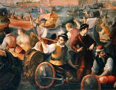 El desembarco de Catarino Cornaro en Venecia en 1489 (detalle) de Antonio Vassilacchi