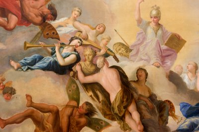 Minerva rodeada de las Artes y las Ciencias, detalle de La Casa del Banquete de Antonio Verrio