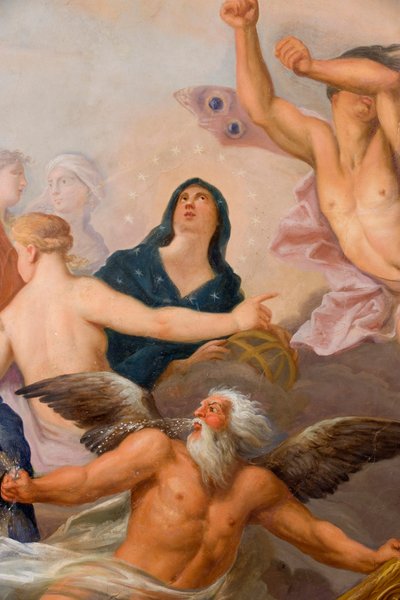 Minerva rodeada de las Artes y las Ciencias, detalle de La Casa del Banquete de Antonio Verrio