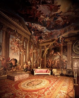 Dioses olímpicos, pinturas murales en la Sala del Cielo, c.1695-96 de Antonio Verrio