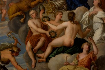 Las Tres Gracias, detalle del Salón de la Reina de Antonio Verrio