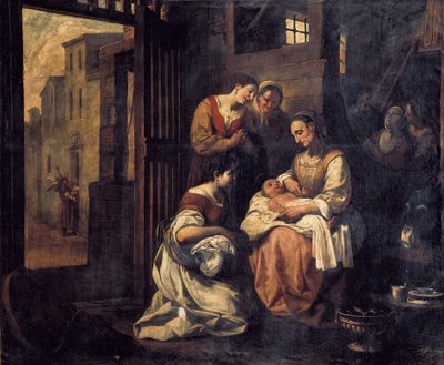 El nacimiento de San Francisco. Pintura de Antoni Viladomat i Manalt (1678-1755) siglo XVIII Barcelona. Museu Nacional d