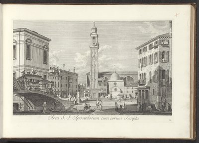 Gezicht op Campo dei Santi Apostoli te Venetië Área de los Santos Apóstoles con su Templo (título sobre objeto) Gezichten op gebouwen en pleinen in Venetië (título de la serie) Las vistas más famosas de la ciudad de Venecia, extraídas de 38 paneles de lató de Antonio Visentini