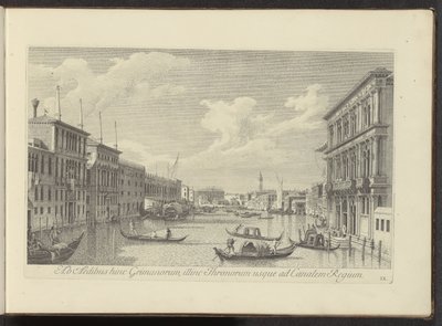 Gezicht op het Canal Grande en Palazzo Vendramin-Calergi te Venetië Desde los palacios de los Grimani por un lado, y los tronos por el otro hasta el Canal Real (título sobre objeto) Las vistas más famosas de la ciudad de Venecia, de las 38 pinturas de bron de Antonio Visentini