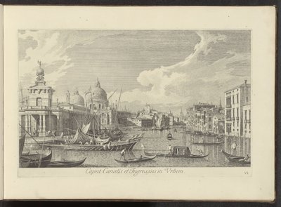 Gezicht op het Canal Grande te Venetië Cabecera del Canal y Entrada a la Ciudad (título sobre objeto) Las vistas más famosas de la ciudad de Venecia, distribuidas en tres partes por 38 paneles de latón del Canal de Antonio reproducidos por Antonio Vssentin de Antonio Visentini