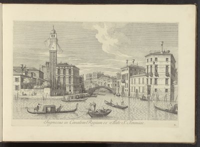 Gezicht op het Cannaregio en Palazzo Labia te Venetië Entrada al Canal Real desde el templo de S. Jeremías (título sobre objeto) Las vistas más famosas de la ciudad de Venecia de Antonio Visentini