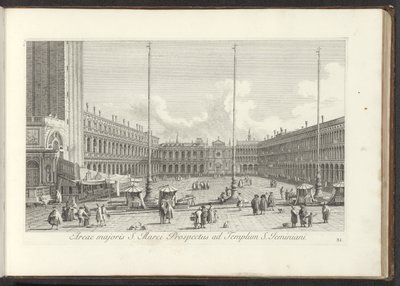 Gezicht op het San Marcoplein te Venetië Área principal de San Marco, vista al Templo de S. Jeminiani (título sobre objeto) Gezichten op gebouwen en pleinen in Venetië (título de la serie) Vistas más famosas de la ciudad de Venecia de Antonio Visentini