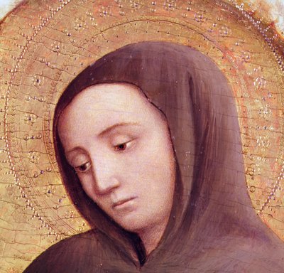 Cabeza de un santo del retablo de San Jerónimo, 1441 (temple sobre tabla) (detalle) de Antonio Vivarini