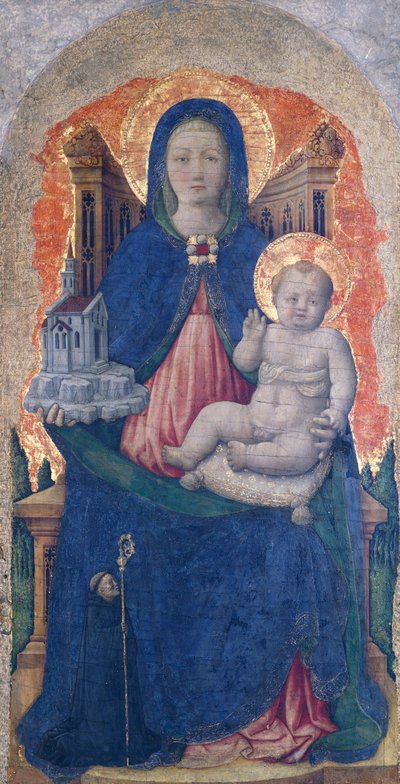 Virgen con el Niño, detalle del Retablo de Praglia, de Antonio Vivarini (1418-antes de 1484), 67x33 cm de Antonio Vivarini