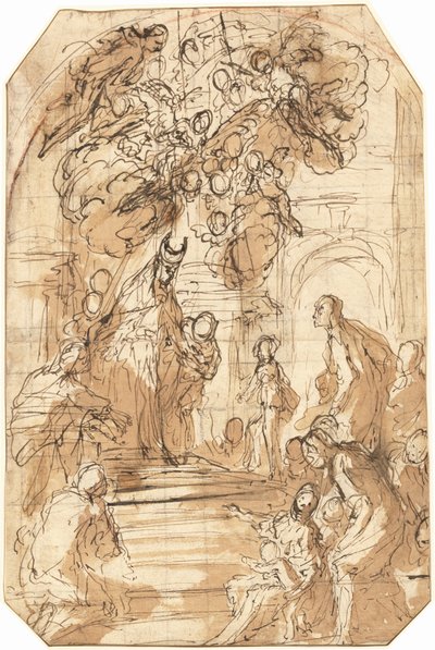 Presentación de la Virgen en el Templo [recto] de Antonio Zanchi