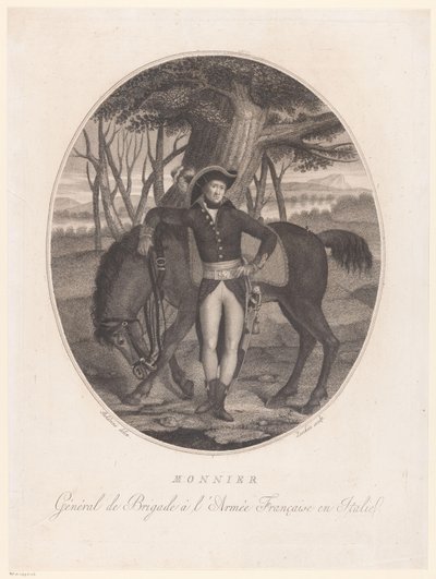 Retrato de un hombre desconocido con un caballo Monnier (título sobre objeto) de Antonio Zecchin